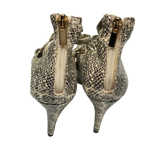 Steve Madden Snake Print Strappy Heels Size 7 - Picture 4 of 8